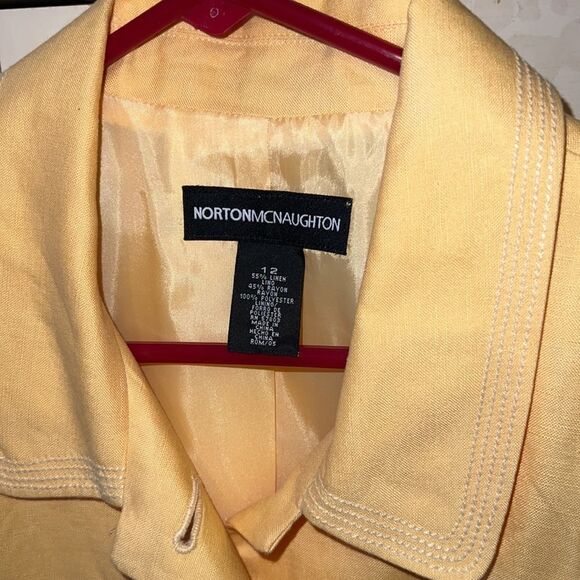 Norton McNaughton butter yellow linen blend women’s blazer/ jacket - Picture 3 of 7